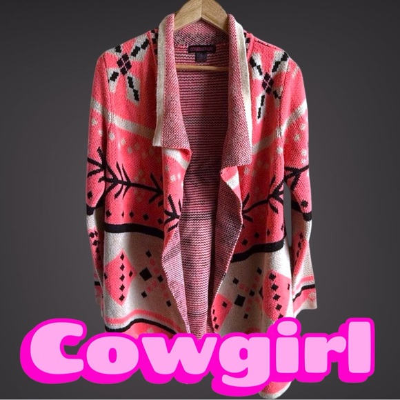 Rock & Roll Cowgirl Women Waterfall Duster Cardigan Size S Boho Hippie Festival - Picture 1 of 14